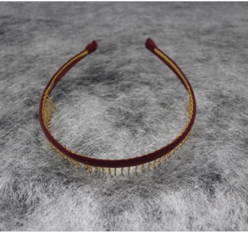 Ann Vuille Burgundy Silk Headband